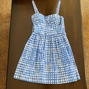 Lilly Pulitzer Blue and White Checkered Mini Dress